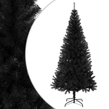 Árbol De Navidad Artificial Con Soporte Pvc Negro 210 Cm Vidaxl