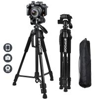 tripode de viaje para telefono soporte de aluminio de 55 y 140cm de alto con placas rapidas cabezal panoramico de montaje para camara digital canon nikon dslr y slr
