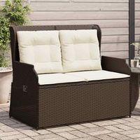 sillon reclinable de jardin  silla de exterior con cojines ratan sintetico marron cfw919715