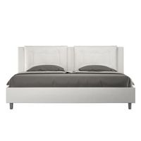 cama sin somier acolchada 180x210 cuero sintetico blanco annalisa