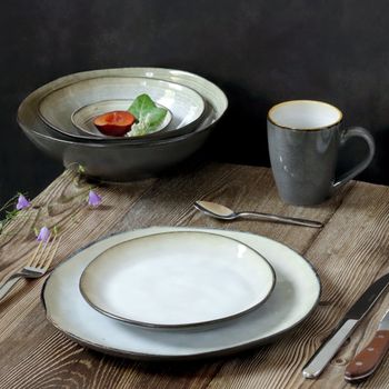 Plato llano (x6) gres marron clair