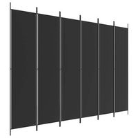 biombo divisor de 6 paneles de tela negro 300x220 cm vidaxl