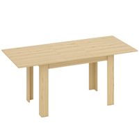 homcom mesa de comedor extensible mesa de cocina rectangular para 6-8 personas 140-180x80 cm efecto madera natural