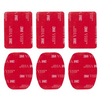 Madrid Gadget Store - 6x Adhesivo Pegatina Doble Cara 3M Plano Curvo Curvado Montura Compatible con Cámara de Acción Deportiva GoPro Go Pro Hero 13, 12, 11, 10, 9, 8, 7, 6, 5, 4, 3+ MAX, Fusion, Hero