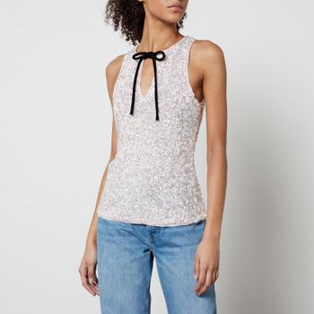 Ganni 3D Sequined Mesh Top - EU 38/UK 10