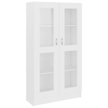 Vitrina,armario mueble de salón de madera blanco 82,5x30,5x150cm