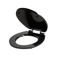 asiento para inodoro tradicional accesorios de bano acabado brillante 48 x 38 cm distancia entre orificios 16 cm mdf negro inirida