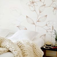 papel pintado panoramico flores trepadoras beige 375 x 250c