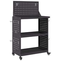 carro de herramientas con estante negro 65 x 35 x 111 cm vidaxl