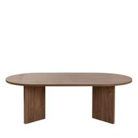 mesa de centro ovalada de madera 119x60 cm - madera oscura