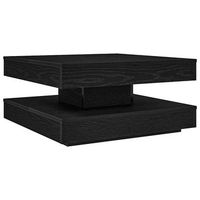 mesa de cafe - mesa de centro giratoria 360 grados negro 70x70x345 cm