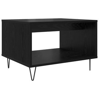 Mesa De Café | Mesa De Centro Roble Negro 60 X 50 X 40 Cm Madera Contrachapada