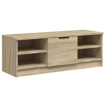 Mueble De Tv Madera Contrachapada Color Roble 102x35,5x36,5 Cm Vidaxl