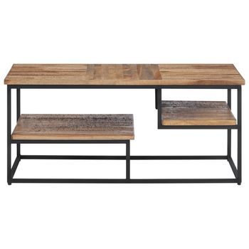 Mesa De Café - Mesa De Centro Teca Reciclada Maciza 90x50x39 Cm