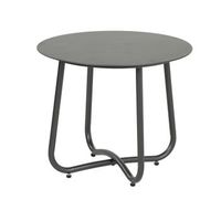 mesa auxiliar para exterior con tacos de goma aluminio color antracita 60 x 51cm alto
