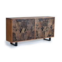 aparador madera de acacia y detalles en negro 190 cm