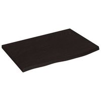 encimera de bano madera tratada marron oscuro 60x40x2-4 cm