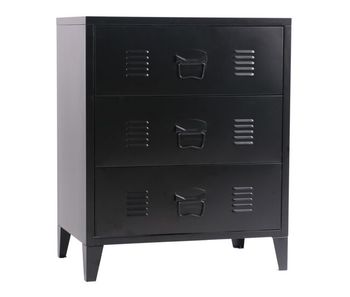 Cajonera hämeenlinna de 3 cajones uso versátil acero 72 x 60 x 40 cm - negro [en.casa]