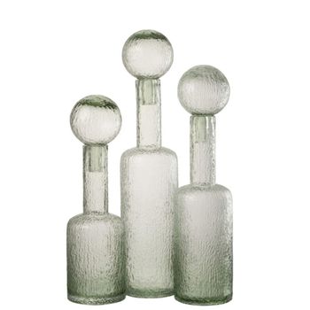 Botella decorativa de vidrio verde  12,5 x 12,5 x 56 cm