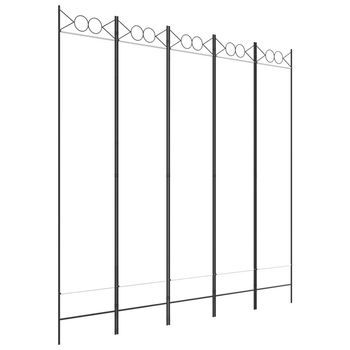 Biombo Divisor De 5 Paneles De Tela Blanco 200x200 Cm Vidaxl