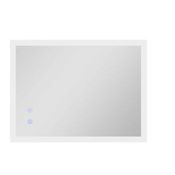 kleankin Espejo de Baño con Luces LED Regulable en 3 Colores 80x60 cm Función Antivaho Función de Memoria Interruptor Táctil