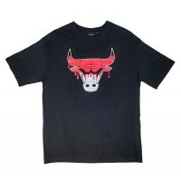 camiseta chicago bulls nba drip logo new era  oversized en negro