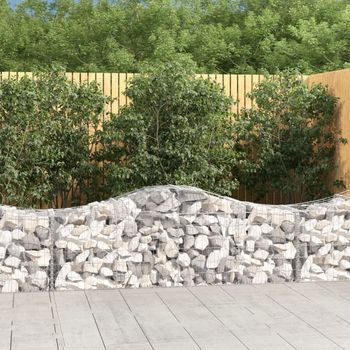 Cestas De Gaviones 4 Piezas | Gavión Para Piedras | Gavión Decorativo Forma De Arco Hierro 200x50x60/80 Cm Cfw523604