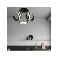 lampara de techo led nudos infinity moderna 60w  control remoto intensidad regulable negro
