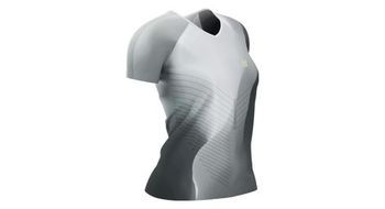 Camiseta de manga corta performance mujer negro   blanco