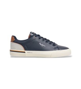 Pepe Jeans para hombre. PMS300011 Zapatillas Kenton Campus marino (44), Plano, Cordones, Casual