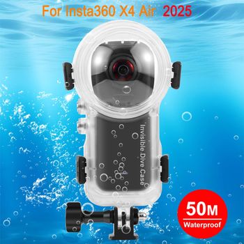 PULUZ Carcasa Sumergible de 50m para Cámara de Acción Insta360 X4 Air 2025, Sellada, Totalmente Invisible, para Buceo