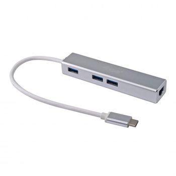 Base para Portátil Equip USB-C a USB 3.0 3 Puertos con Gigabit Ethernet