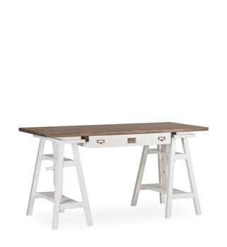 Escritorio altura regulable de madera blanca anch. 150 cm