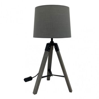 Sobremesa julen 1xe27 madera gris/negro 52x24x24 cm