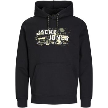 Jack & Jones Jersey 12261670 JCOOUTDOOR LOGO SWEAT HOOD SN BLACK para hombre