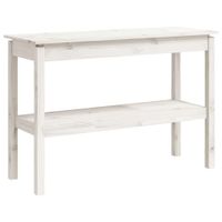 mesa consolamesa de entrada de madera maciza blanco 110x40x75cm