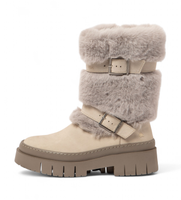 art para mujer 119681124003017 botas de piel 1968 amberes beige 38 plano cremallera casual