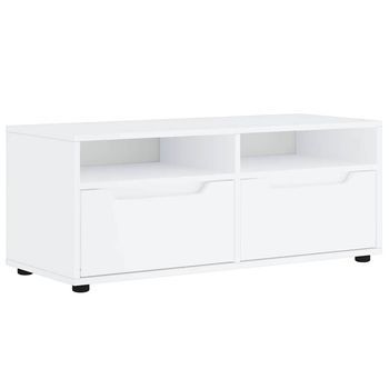 Mueble De Tv Visnes Blanco 100x40x38 Cm Madera De Ingeniería Vidaxl