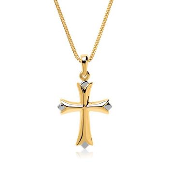 Cadena con colgante en forma de cruz en oro 8 quilates