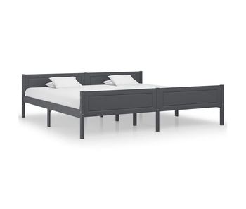 Vidaxl estructura de cama de madera maciza de pino gris 200x200 cm