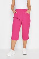 yours pantalon capri fucsia de algodon fresco mujer curvy y tallas grandes yours