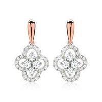 pendientes de diamantes flor 0157 ct total bicolor