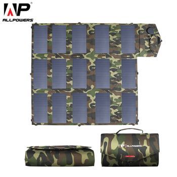 Allpowers Panel Solar Plegable De 100w 18v Portatil Impermeable Cargador Solar Para Estación Eenergía Bluetti Ecoflow Y Otros