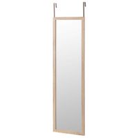espejo de puerta de madera natural de 35x125 cm
