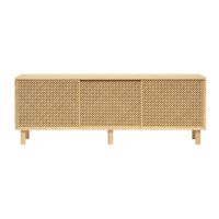 aparador 3 puertas de madera natural con celosia 180 cm sin barnizar