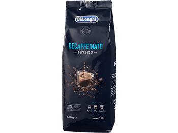 Café en grano - De’Longhi Decaffeinato DLSC607, 0.5 kg, Arábica y Robusta, Negro