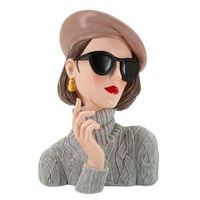 estatua mujer de medio cuerpo de resina multicolor 185x14x26 cm