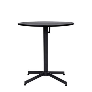 Mesa de comedor redonda de 3 plazas de metal negro