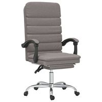 silla de oficina reclinable con masaje tela gris taupe vidaxl