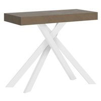 consola extensible 90x40196 cm krack small gris paloma patas blancas